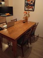 massief teakhouten eettafel, Huis en Inrichting, Tafels | Eettafels, Ophalen, Gebruikt, Teakhout, 50 tot 100 cm