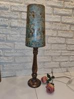 Vintage tafellamp handgemaakt, Huis en Inrichting, Lampen | Tafellampen, Ophalen of Verzenden, Zo goed als nieuw, Minder dan 50 cm