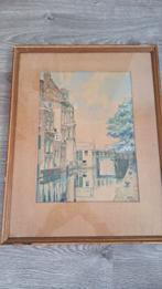 Schilderij van een gracht in Amsterdam, Ophalen of Verzenden