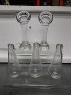 5 VINTAGE GLAZEN VAASJES in PERFECTE STAAT voor 7,50 EURO !!, Ophalen of Verzenden
