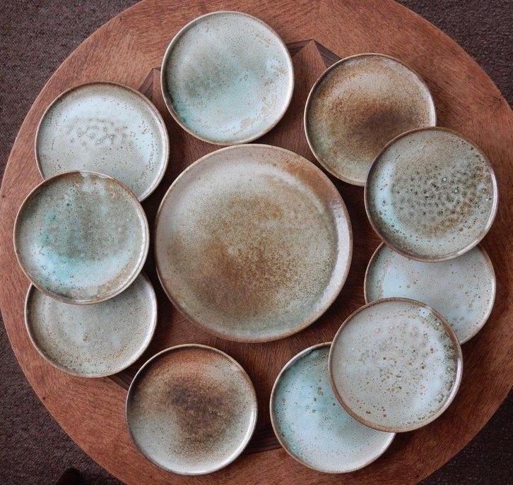 vintage Woop Grimaud 10x schaaltje schotel 1x bordje, Antiek en Kunst, Antiek | Keramiek en Aardewerk, Ophalen of Verzenden