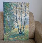 Prachtig expressief schilderij - Bos, Ophalen of Verzenden