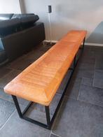 Eetkamer/zit  bank echt leer cognac., Bruin, Leer, Ophalen of Verzenden, Zo goed als nieuw