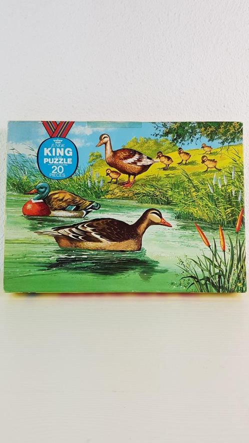 Vintage Junior King puzzel Eenden familie, 20stukjes. 6A8, Kinderen en Baby's, Speelgoed | Kinderpuzzels, Gebruikt, Ophalen of Verzenden