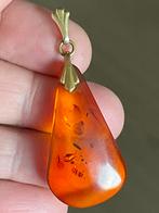 Prachtige vintagehanger barnsteen, Sieraden, Tassen en Uiterlijk, Kettinghangers, Ophalen of Verzenden, Zo goed als nieuw, Goud