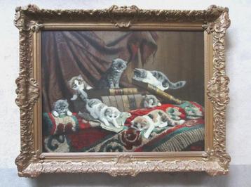 doek 60 x 80 cm===CORNELIS RAAPHORST 1875-1954===poesjes beschikbaar voor biedingen