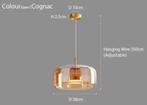 Cognac Kleurige Hanglamp - 38cm Breed, Huis en Inrichting, Lampen | Hanglampen, Ophalen, Minder dan 50 cm
