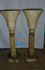 2 zware schemerlampen, doorsnee 17H49cm, Ophalen of Verzenden, Gebruikt, Overige materialen, Minder dan 50 cm