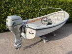 Overnaadse toer/visboot 4.30 zonder Motor (bj 2005), Watersport en Boten, Vis- en Consoleboten, Gebruikt, Polyester, Overige brandstoffen