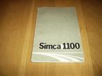Handleiding / Instructieboekje Simca 1100  van de Jaren 60, Ophalen of Verzenden
