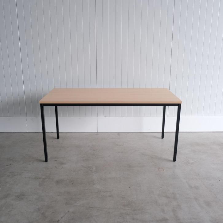 Restpartij, Kantinetafel, 160x80cm, Beuken blad, Zwart, Huis en Inrichting, Tafels | Eettafels, Zo goed als nieuw, 150 tot 200 cm
