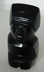 Obsidiaan Maya Inca beeldje uit 1979, Mexico, handgesneden, Ophalen of Verzenden