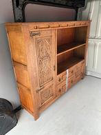 antieke eikenhouten kast, neogotische stij, Antiek en Kunst, Ophalen of Verzenden