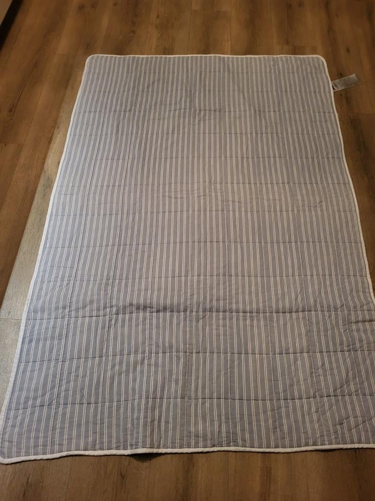 Blauw gestreept sprei / deken, Eenpersoons, Blauw, Ophalen of Verzenden, Deken of Dekbed