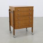 Vintage Ladekastje/Nachtkastje op Wielen, 1960s, Ophalen, Gebruikt, Vintage, 50 tot 100 cm