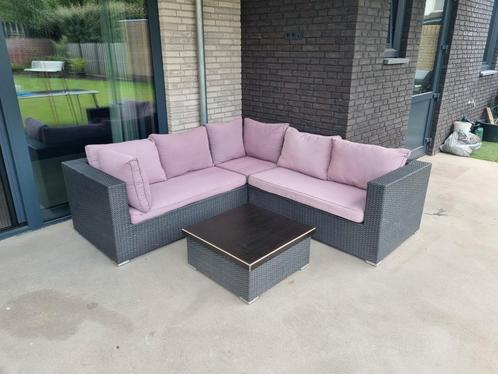 Loungeset, Tuin en Terras, Tuinsets en Loungesets, Gebruikt, Loungeset, Kunststof, 5 zitplaatsen, Bank, Ophalen
