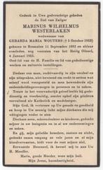 Marinus Westerlaken 1882 Rosmalen + 1955 Rosmalen, 72 jr, Verzamelen, Bidprentjes en Rouwkaarten, Verzenden