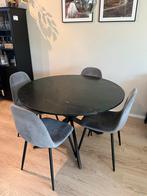 Ronde Eettafel Marmer Blad 120cm, Huis en Inrichting, Tafels | Eettafels, Ophalen, 100 tot 150 cm, Rond, Zo goed als nieuw