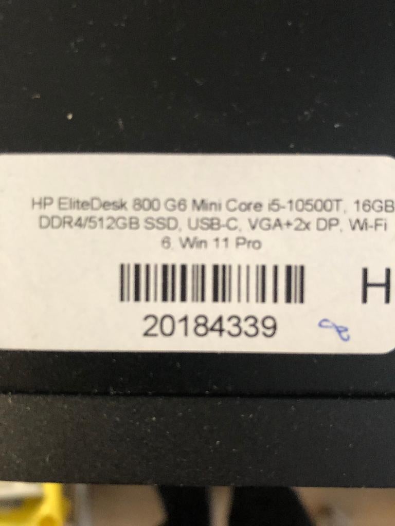HP Elitedesk G6 mini I5-10500T, Computers en Software, Desktop Pc's, 2 tot 3 Ghz, HP PC, Refurbished, SSD