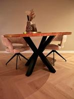 Mooie ronde eiken eettafel, Ophalen, Gebruikt, 100 tot 150 cm, Vier personen