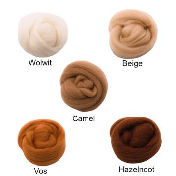 Lontwol, kleurensets (5 x 10 gram) beschikbaar voor biedingen