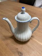 Wunsiedel Bavaria porseleinen theepot wit met blauwe rand, Antiek en Kunst, Ophalen of Verzenden