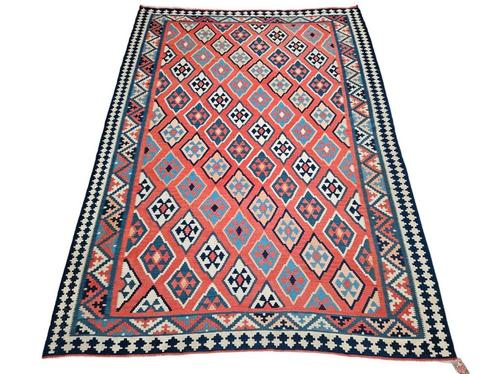Handgeknoopt Perzisch wol Kelim tapijt Fars 209x288cm, Huis en Inrichting, Stoffering | Tapijten en Kleden, Gebruikt, 200 cm of meer