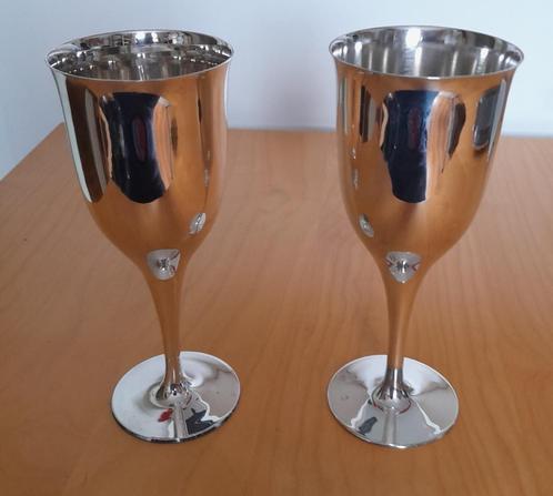 2x Cazenovia verzilverde wijnbokaal, Antiek en Kunst, Antiek | Goud en Zilver, Zilver, Ophalen of Verzenden