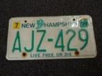 Kentekenplaat licenseplate New Hampshire 1999 USA, Verzenden, Gebruikt, Auto's