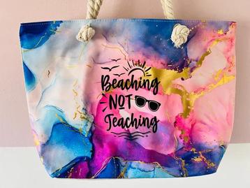 Strandtas - beaching not teaching - juffendag beschikbaar voor biedingen