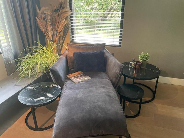 Loungebank / Chaise Longue - Grijs, Huis en Inrichting, Banken | Sofa's en Chaises Longues, Zo goed als nieuw, Eenpersoons, Minder dan 150 cm