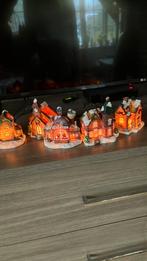 5 kersthuisjes met verlichting hoogte  8 -  12 cm, Diversen, Ophalen, Gebruikt