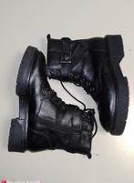 veterboots/enkellaars zwart leer nelson maat 36, Verzenden, Zwart, Lage of Enkellaarzen, Zo goed als nieuw