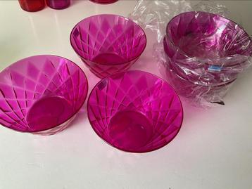 Set 6 Koziol crystal schaaltjes , nieuw, roze of petrol