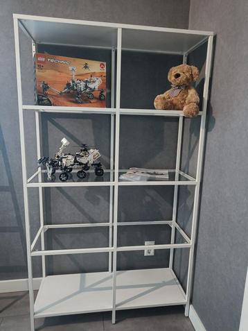 VITTSJÖ Stellingkast / vakkenkast, wit/glas, 100x175 cm beschikbaar voor biedingen