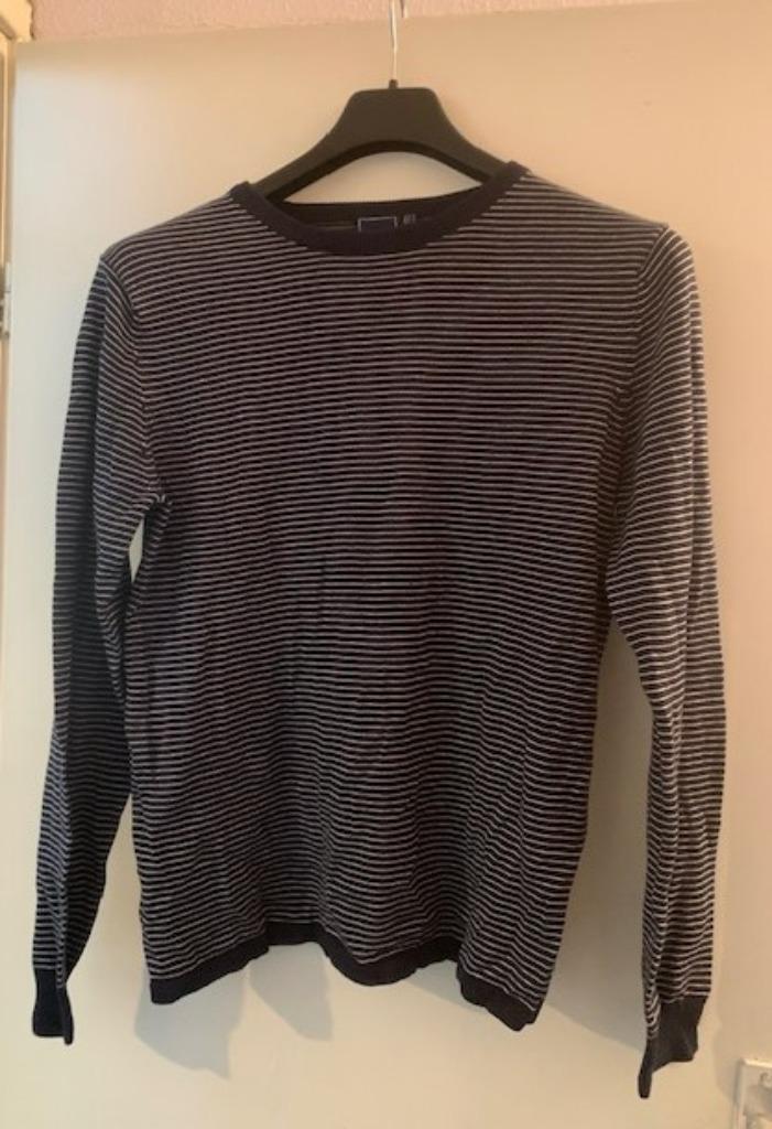 Blauw/wit gestreepte heren trui van het merk Camargue maat L, Kleding | Heren, Truien en Vesten, Zo goed als nieuw, Maat 52/54 (L)