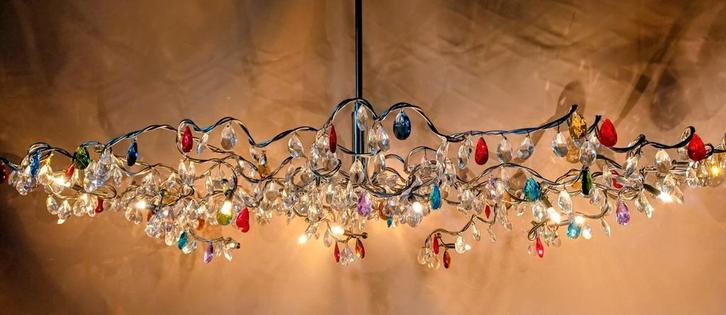 Harco loor design lamp Tiara asfour tears drops,15 lampjes, Huis en Inrichting, Lampen | Hanglampen, Zo goed als nieuw, 75 cm of meer