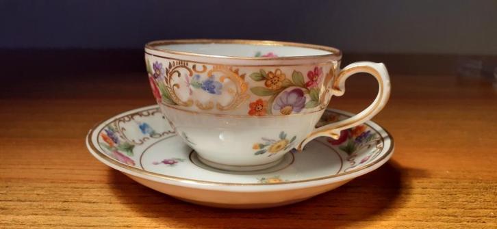 Schumann Empress Dresden FLOWER 4 espresso kopjes, Huis en Inrichting, Keuken | Servies, Nieuw, Kop(pen) en/of Schotel(s), Overige stijlen