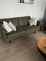 Groene leren 2-zitsbank, Ophalen, Gebruikt, 150 tot 200 cm, Tweepersoons