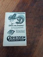 Advertentie van Driessen chocolade letters Sinterklaas 1933, Ophalen of Verzenden, Zo goed als nieuw, Overige typen