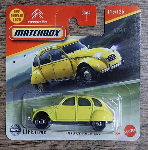 Matchbox 1970 CITROEN 2CV (2) (geel) 1/64, Hobby en Vrije tijd, Modelauto's | Overige schalen, Nieuw, Auto, Ophalen of Verzenden