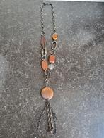 Leuke ketting met hout, Sieraden, Tassen en Uiterlijk, Kettingen, Overige materialen, Ophalen of Verzenden, Bruin, Zo goed als nieuw