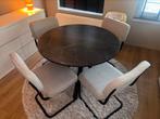 Complete eethoek, eettafel, eetstoelen en kleed, Ophalen, Zo goed als nieuw, 4 tot 6 stoelen