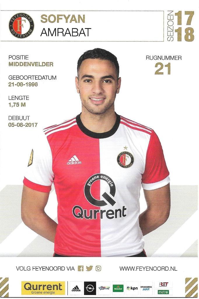 31 fotokaarten Feyenoord  2017-2018, Verzamelen, Sportartikelen en Voetbal, Zo goed als nieuw, Spelerskaart, Feyenoord, Verzenden