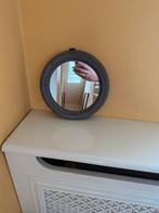 Leuk rond spiegeltje met grijze rand, Huis en Inrichting, Minder dan 50 cm, Rond, Ophalen of Verzenden, Zo goed als nieuw