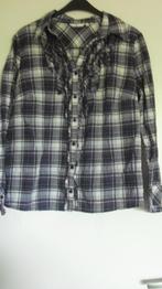 Paars ruitjes roezel-Blouse maat 46, Kleding | Dames, Grote Maten, Ophalen of Verzenden, Zo goed als nieuw, Paars, Blouse of Tuniek