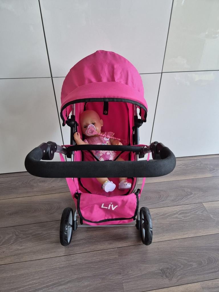 🌟Bandits & Angels 2‑in‑1 poppenwagen – zo goed als nieuw🌟, Ophalen, Zo goed als nieuw, Babypop