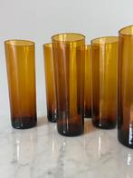Vintage Amber Longdrink Glazen '70, Ophalen of Verzenden, Zo goed als nieuw, Overige typen