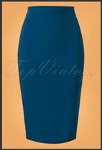 Vintage Chic Topvintage pencil Bella petrol blauw maat 14, Maat 38/40 (M), Blauw, Ophalen of Verzenden, Zo goed als nieuw