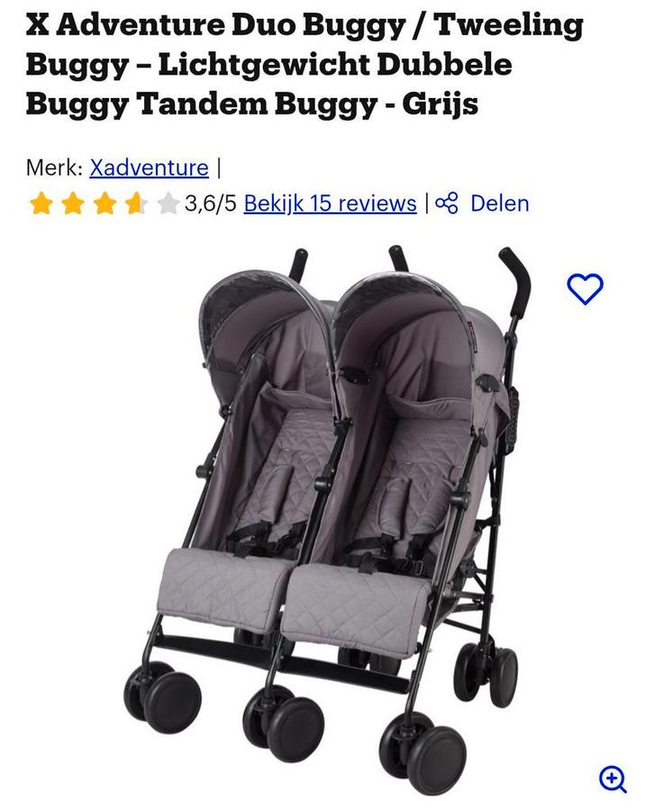Tweeling buggy, Kinderen en Baby's, Buggy's, Zo goed als nieuw, Ophalen